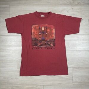 Vintage‎ Grand Canyon Shirt Mens Size Large Red Faded 90s National Park USA Made